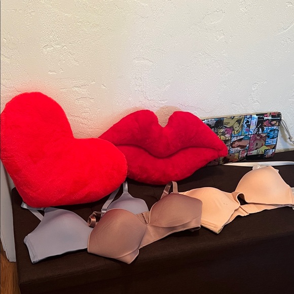 #1337***Women's Wireless Bra Set - Blue, Pink, Cream - Picture 7 of 7